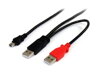 Kábel USB2.0, 1x mini-B / 2x USB-A