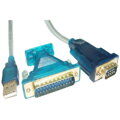 Adaptér s USB na sériový port DB9M DB25M RS232