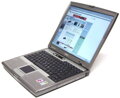 Dell Latitude D610 - Pentium M 740, 2GB RAM, 60GB HDD, DVD-ROM, 14 XGA, Win XP (trieda B)