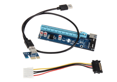 PCI-E 1x to 16x, USB3.0, SATA, Riser board card adapter VGA extender