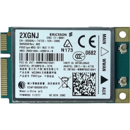 Ericsson 2XGNJ, mini PCIe WWAN