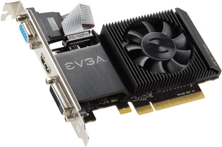 EVGA GeForce GT 710 2GB DDR3 (02G-P3-2713-KR, PCIe 2.0, DVI-I, HDMI, VGA, aktívne chladenie)