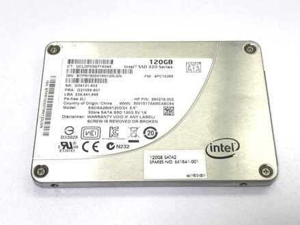 Intel® SSD 320 Series 120GB, 2.5in SATA 3Gb/s, 25nm, MLC