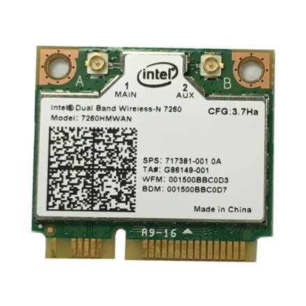 Intel 7260HMW AN, Dual Band Wireless, half mini PCIe