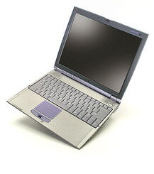 SONY VAIO PCG-R505JSP (trieda B), Pentium III, 256MB RAM, 30GB HDD, CD-RW/DVD, FDD, 12.1 XGA LCD + docking station
