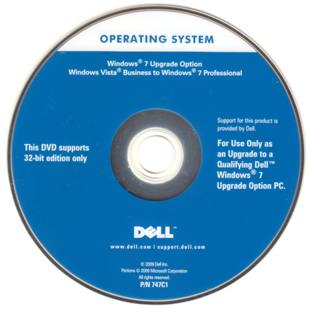 DELL Windows 7 Upgrade 32Bit