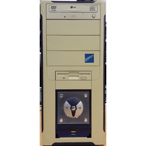 intel celeron d 2.8ghz, 1gb ram, 60gb hdd, ati 128mb, dvdrw, windows xp professional
