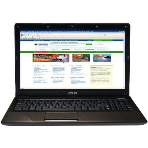 ASUS K52DE-EX085, AMD Athlon II Dual-Core P320, 15.6" LED 1366x768 lesklÃ½, RAM 3GB, ATI Radeon HD5470 512MB, HDD 320GB 5400 otÃ¡Äek, DVD, WiFi, Bluetooth 2.1, Webkamera, Bez operaÄnÃ­ho systÃ©mu