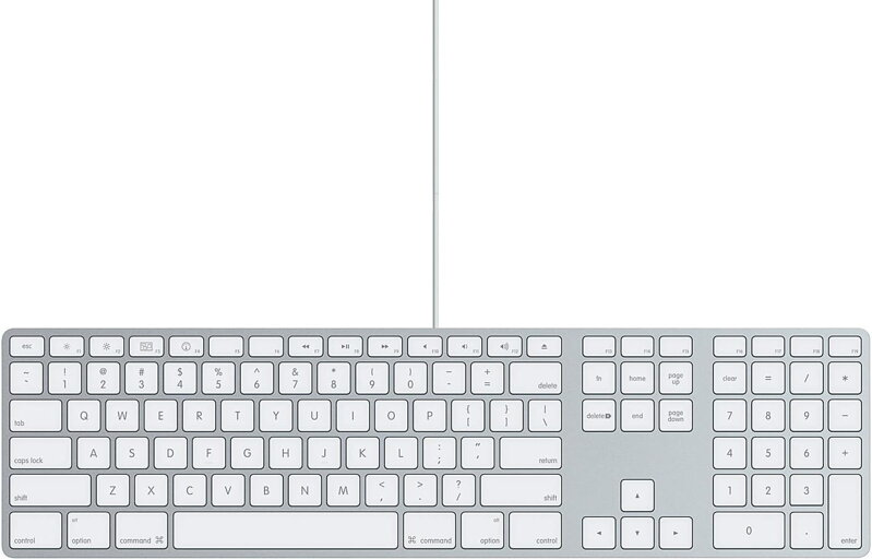 Apple Ultra Thin Aluminum USB Keyboard with Numeric Keypad A1243