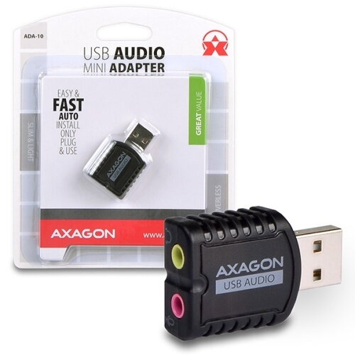 AXAGON ADA-10, USB redukcia na 2x JACK