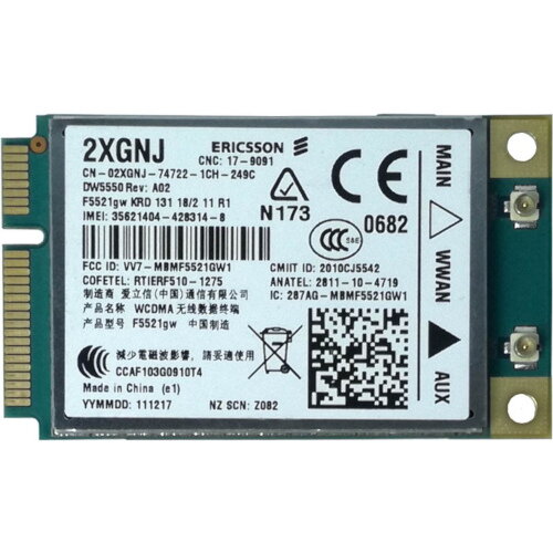 Ericsson 2XGNJ, mini PCIe WWAN