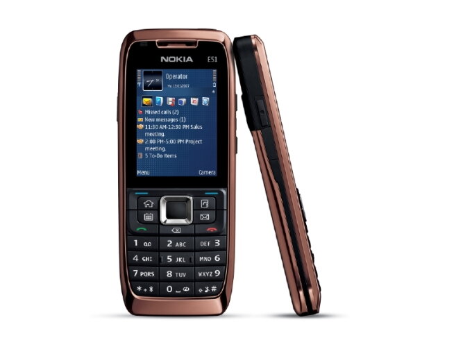 Nokia E51 (trieda B), medená farba