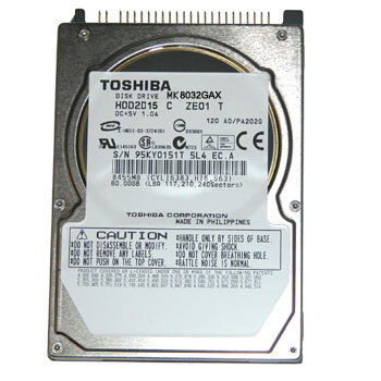 Toshiba MK8032GAX, 80GB, 2.5 IDE HDD